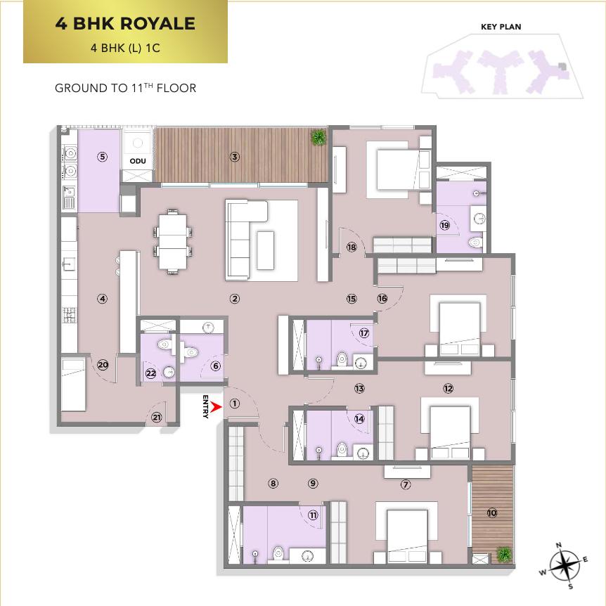 4 BHK Floor Plan